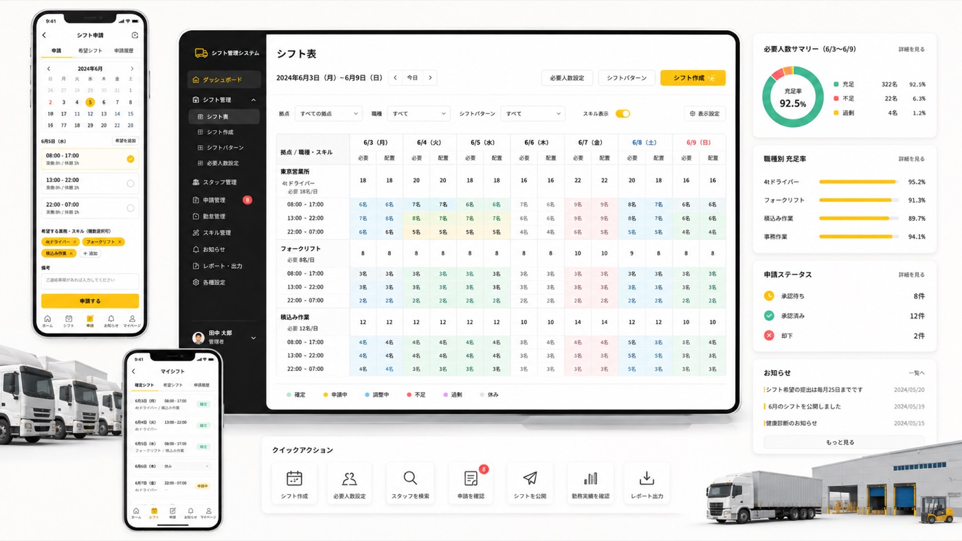 運送会社向けシフト管理システム